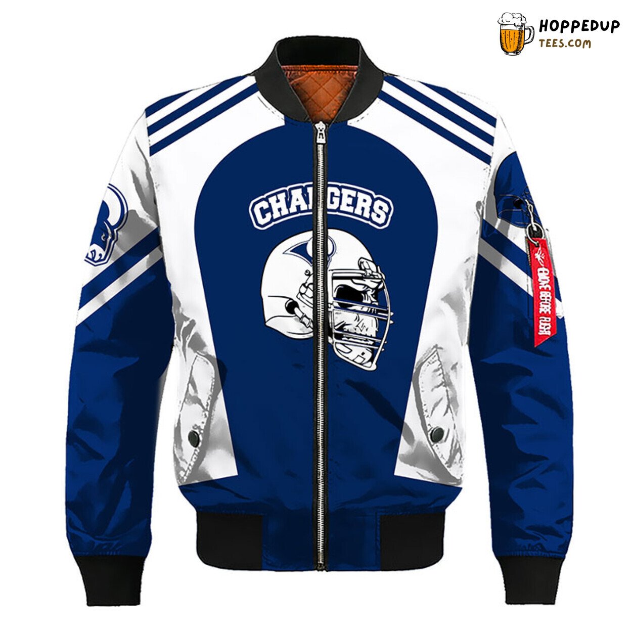 NFL LA Rams Premium Skull Blue Silver Bomber Jacket Design