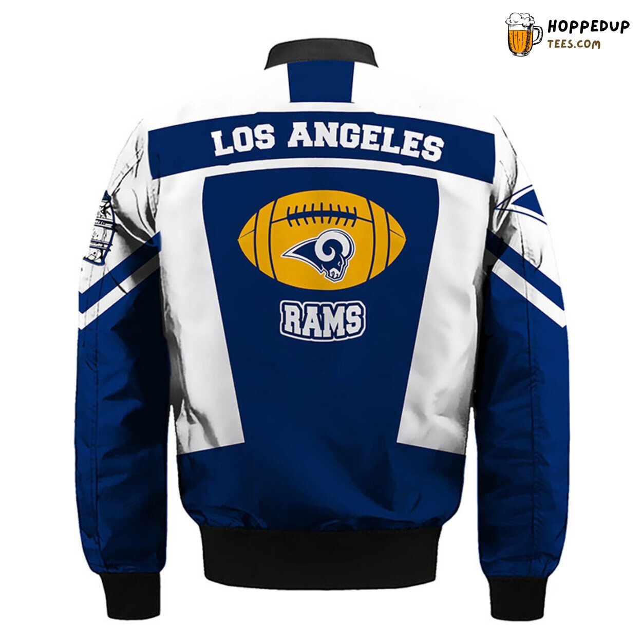 NFL LA Rams Premium Skull Blue Silver Bomber Jacket Design