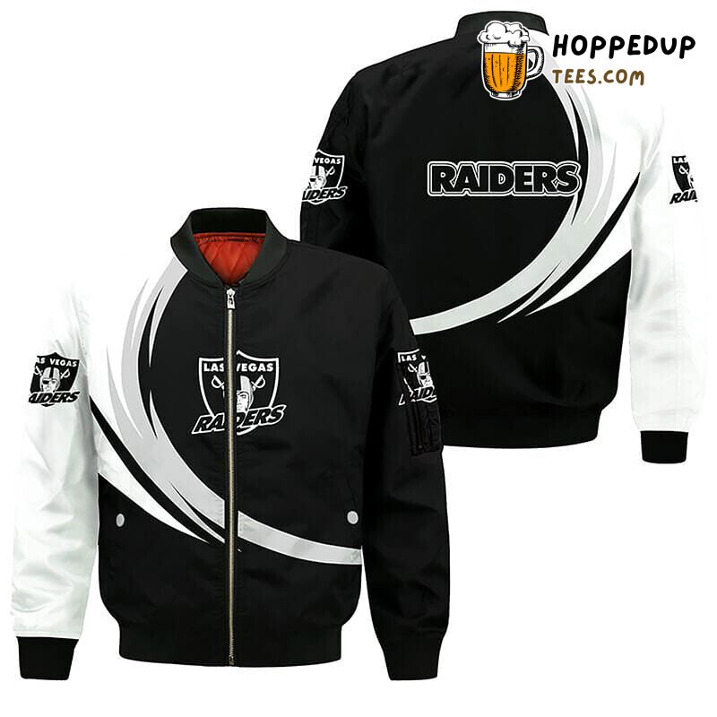 NFL Las Vegas Raiders Timeless Black White Bomber Jacket