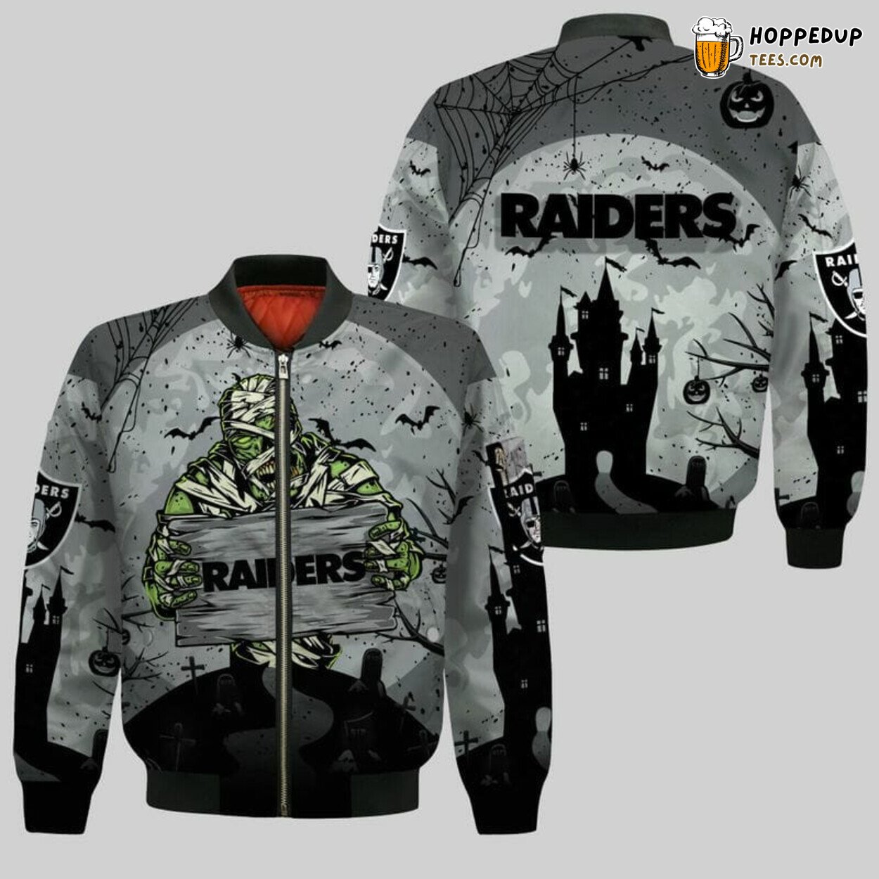 NFL Las Vegas Raiders Unique Halloween Mummy Bomber Jacket Design