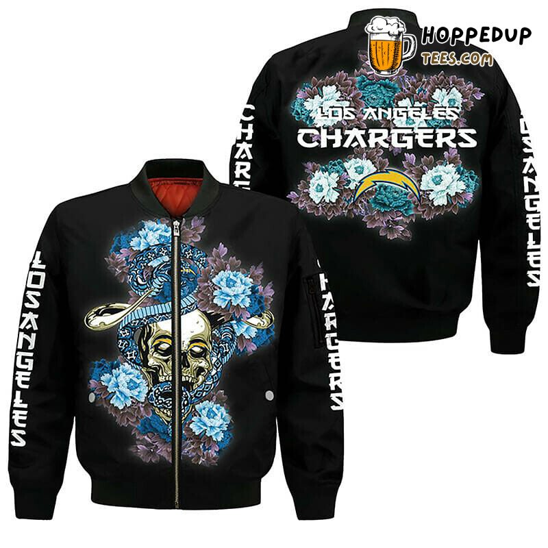 NFL Los Angeles Chargers Alternative Skull Blue Black Bomber Jacket