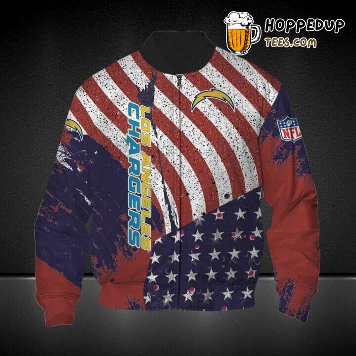 NFL Los Angeles Chargers American Flag Bomber Jacket