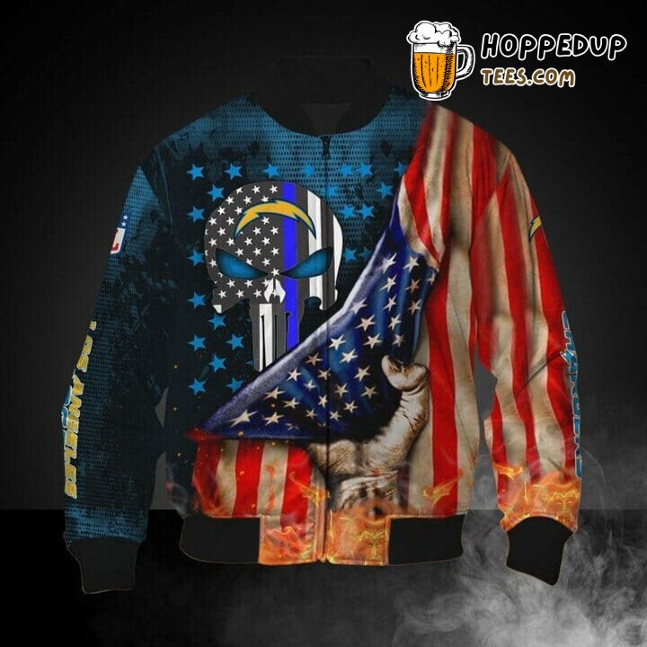 NFL Los Angeles Chargers American Flag Bomber Jacket