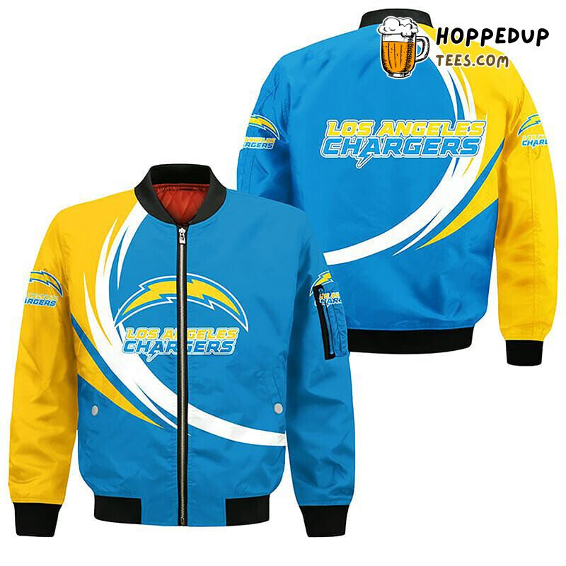NFL Los Angeles Chargers Blue Golden Bomber Jacket