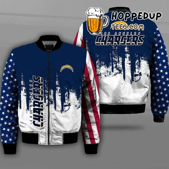 NFL Los Angeles Chargers Bomber Jacket in Blue White Style