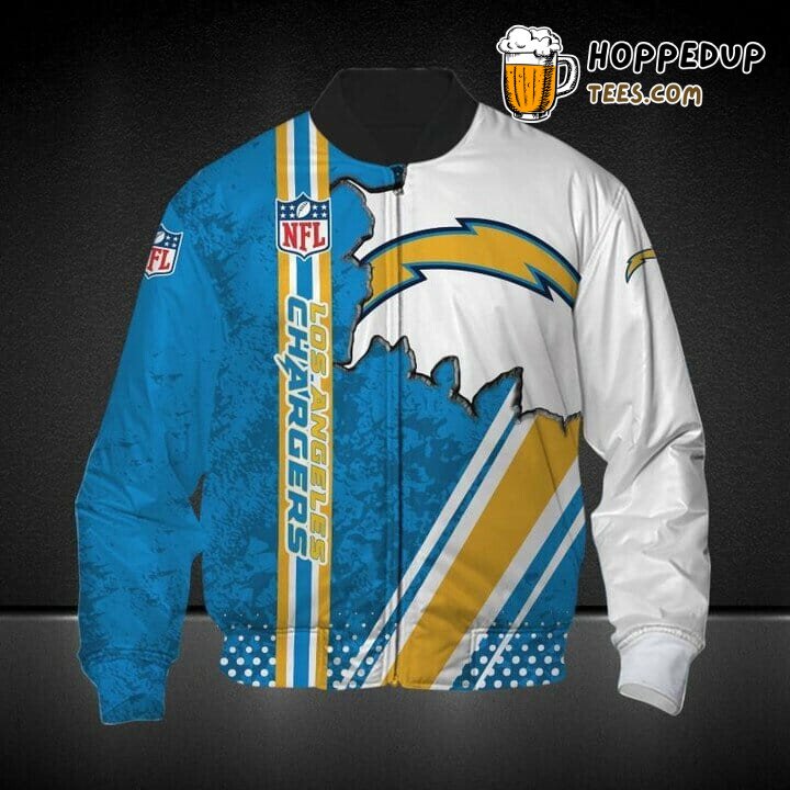 NFL Los Angeles Chargers Classic Blue White Bomber Jacket