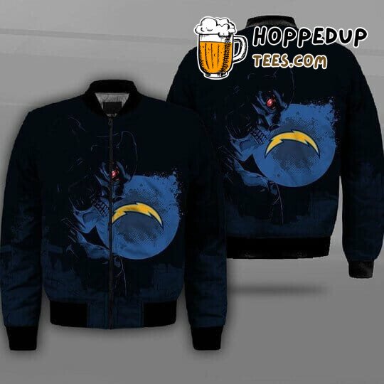 NFL Los Angeles Chargers Gold Blue Skull Bomber Jacket