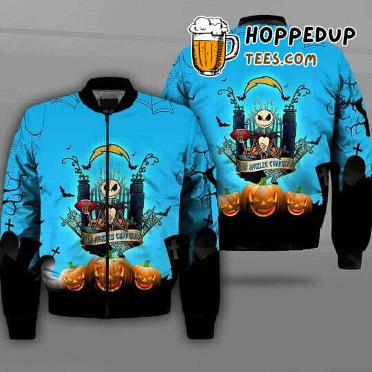NFL Los Angeles Chargers Jack Skellington Theme Bomber Jacket