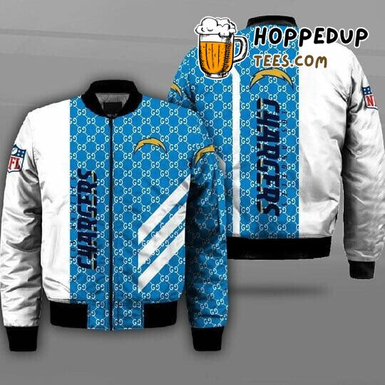 NFL Los Angeles Chargers Powder Blue White Bomber Jacket
