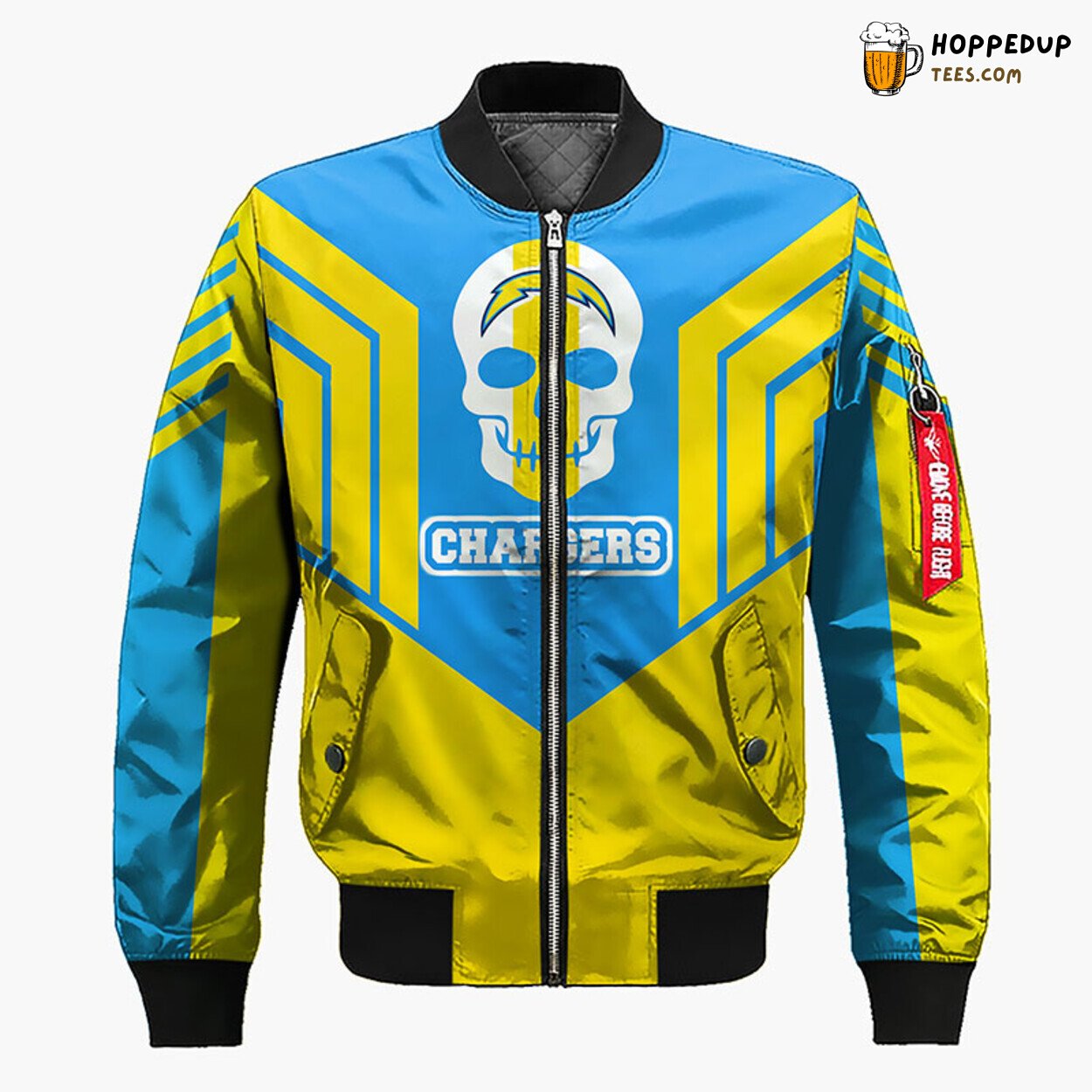 NFL Los Angeles Chargers Premium Skull Blue Yellow Bomber Jacket