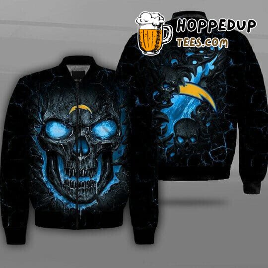 NFL Los Angeles Chargers Skull Black Bomber Jacket