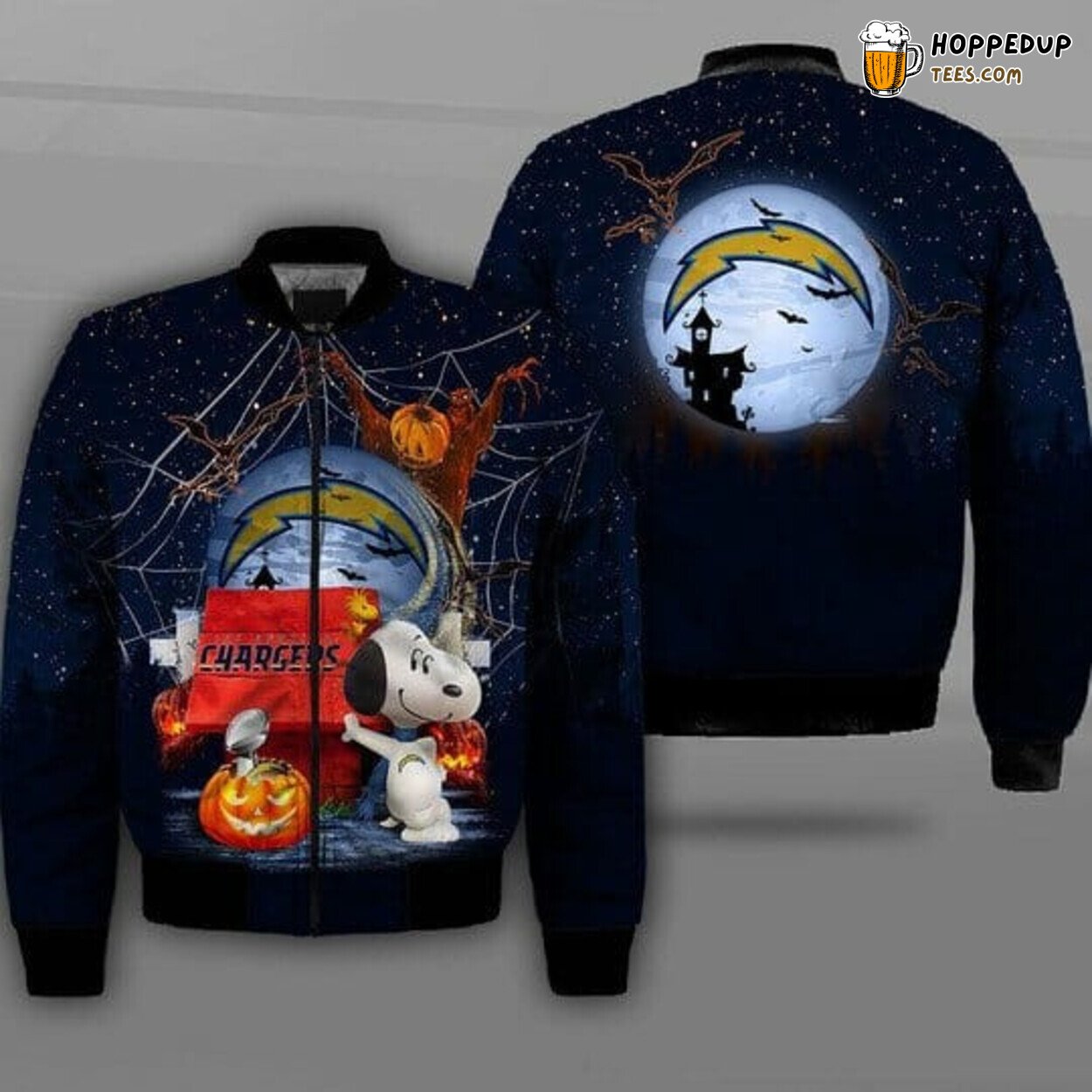 NFL Los Angeles Chargers Snoopy Halloween Premium Bomber Jacket Design