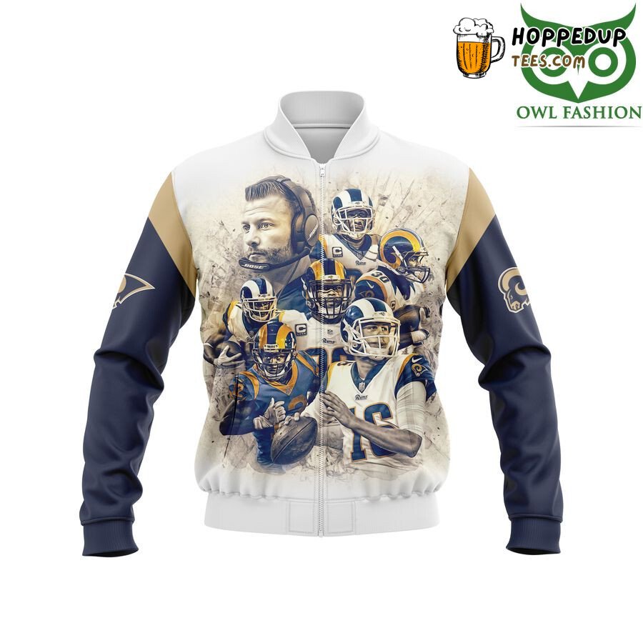 NFL Los Angeles Rams Custom Name Number White Legends Bomber Jacket