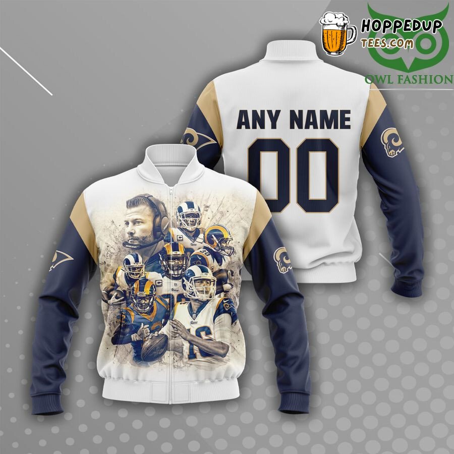 NFL Los Angeles Rams Custom Name Number White Legends Bomber Jacket