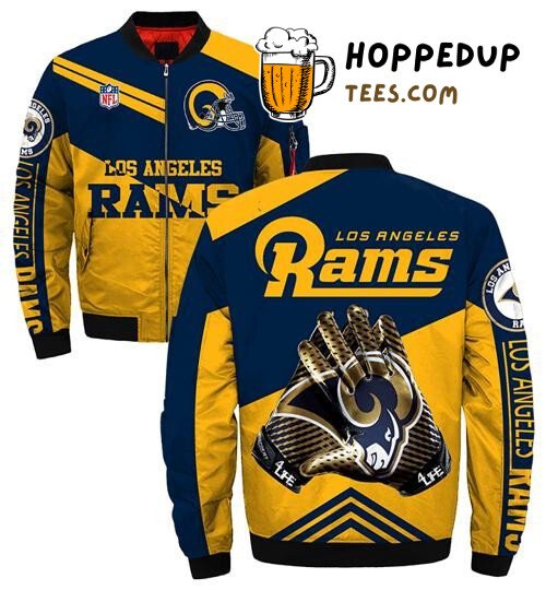 NFL Los Angeles Rams Dark Blue Yellow Bomber Jacket NFL Los Angeles Rams Dark Blue Yellow Bomber Jacket