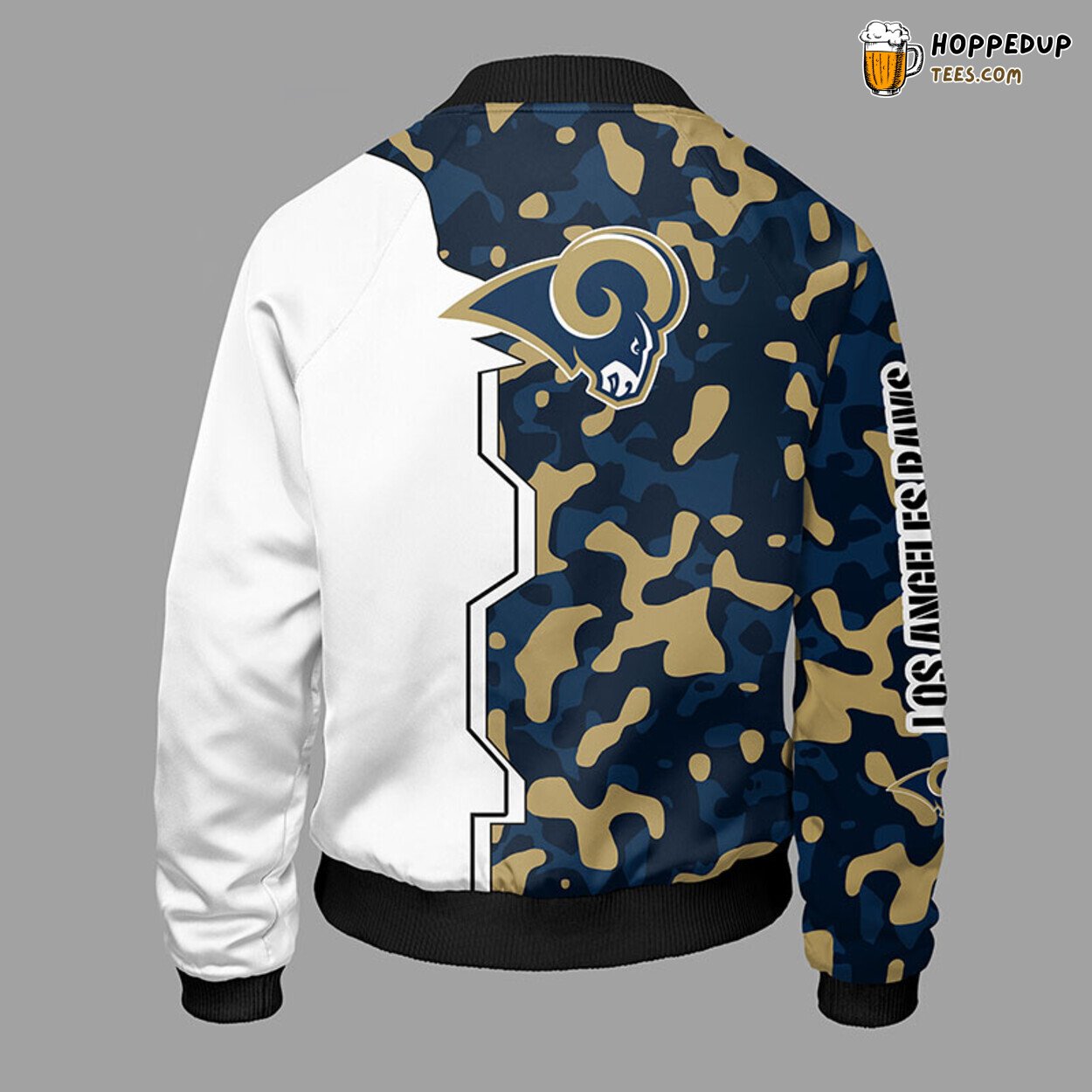 NFL Los Angeles Rams Unique Camouflage Blue Bomber Jacket Design