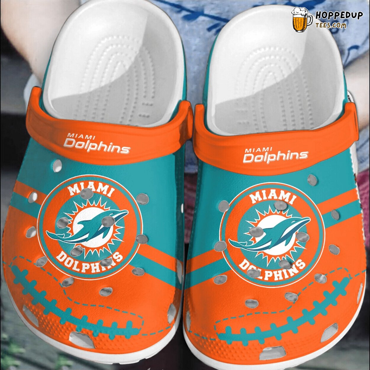 NFL Miami Dolphins Football Clogs Comfortable Durable Shoes