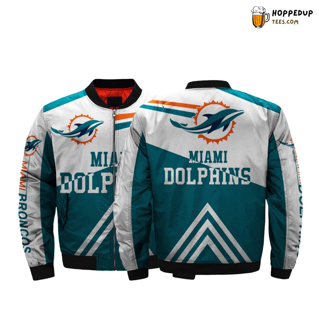 NFL Miami Dolphins Men’s Bomber Jacket Football Plus Size Sale