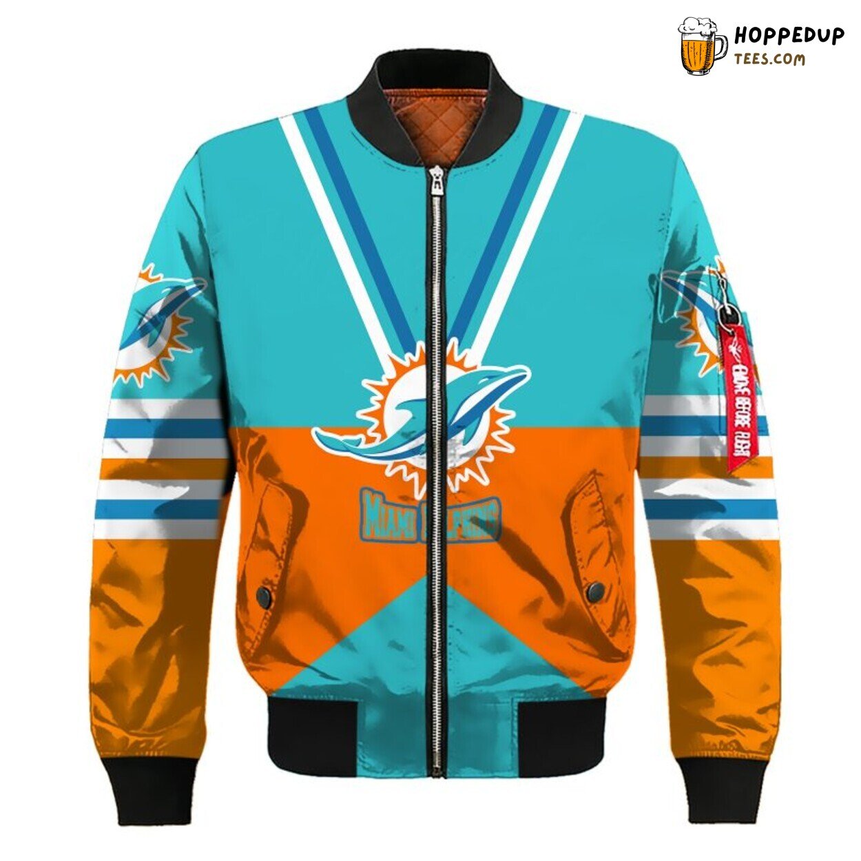 NFL Miami Dolphins Premium Blue Orange Bomber Jacket Design