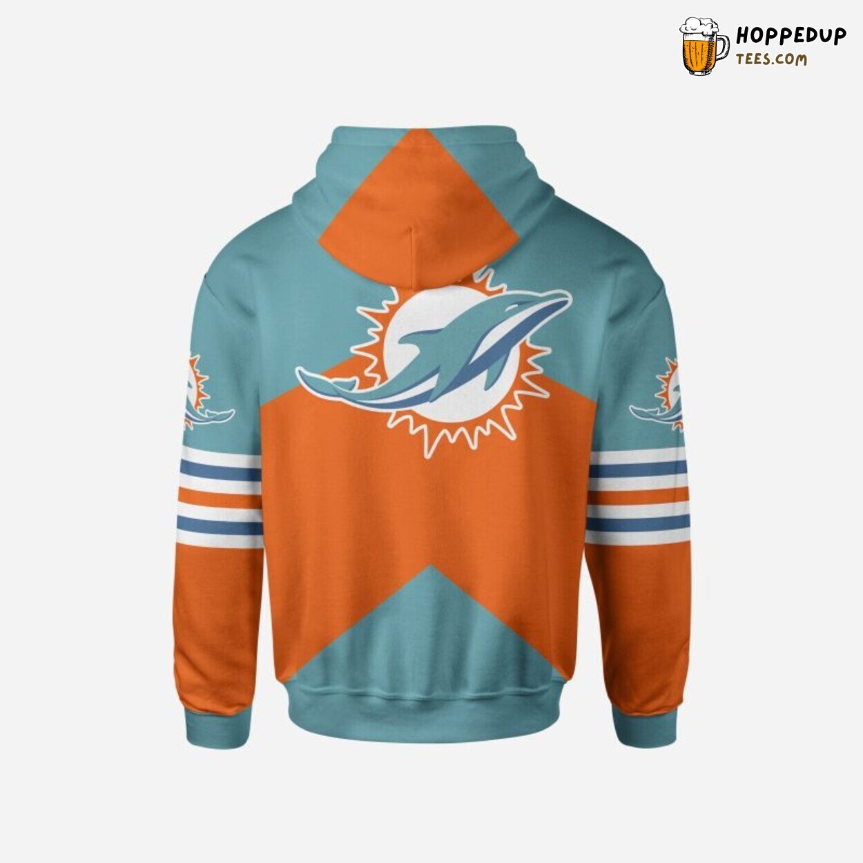 NFL Miami Dolphins Premium Skull Orange Blue Bomber Jacket Design
