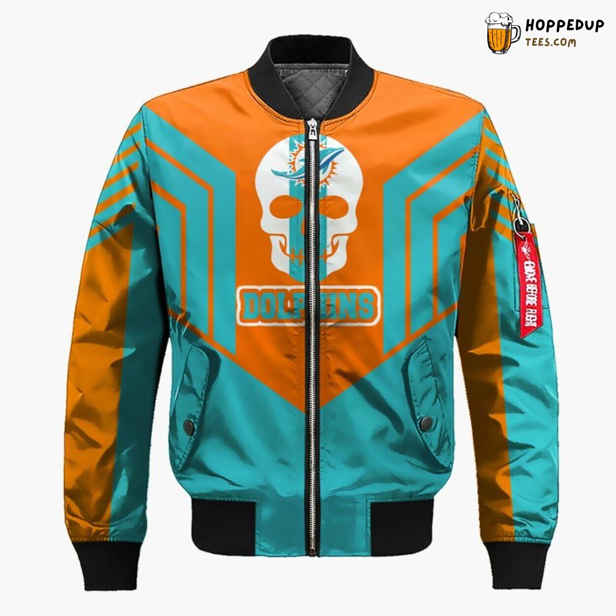 NFL Miami Dolphins Skull Blue Orange Premium Bomber Jacket Design