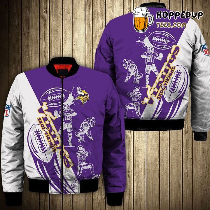 NFL Minnesota Vikings Cartoon Graphic Bomber Jacket