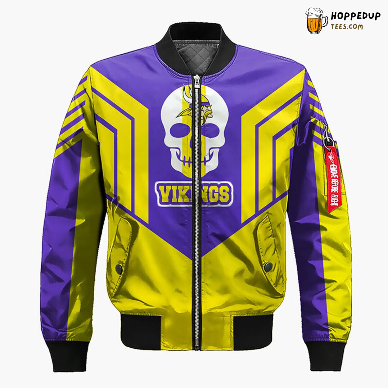 NFL Minnesota Vikings Premium Skull Yellow Bomber Jacket Design NFL Minnesota Vikings Premium Skull Yellow Bomber Jacket Design