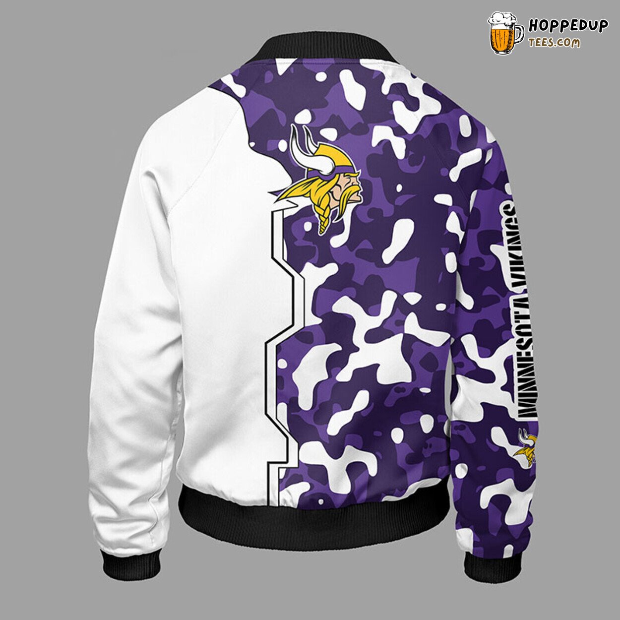 NFL Minnesota Vikings Unique Camouflage Violet Bomber Jacket