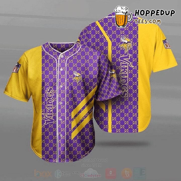 NFL Minnesota Vikings Yellow Purple Edition Baseball Jersey Unisex Shirt