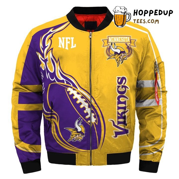 NFL Minnesota Vikings Yellow Purple Trending Bomber Jacket NFL Minnesota Vikings Yellow Purple Trending Bomber Jacket