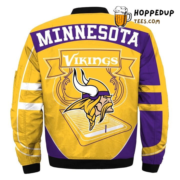 NFL Minnesota Vikings Yellow Purple Trending Bomber Jacket