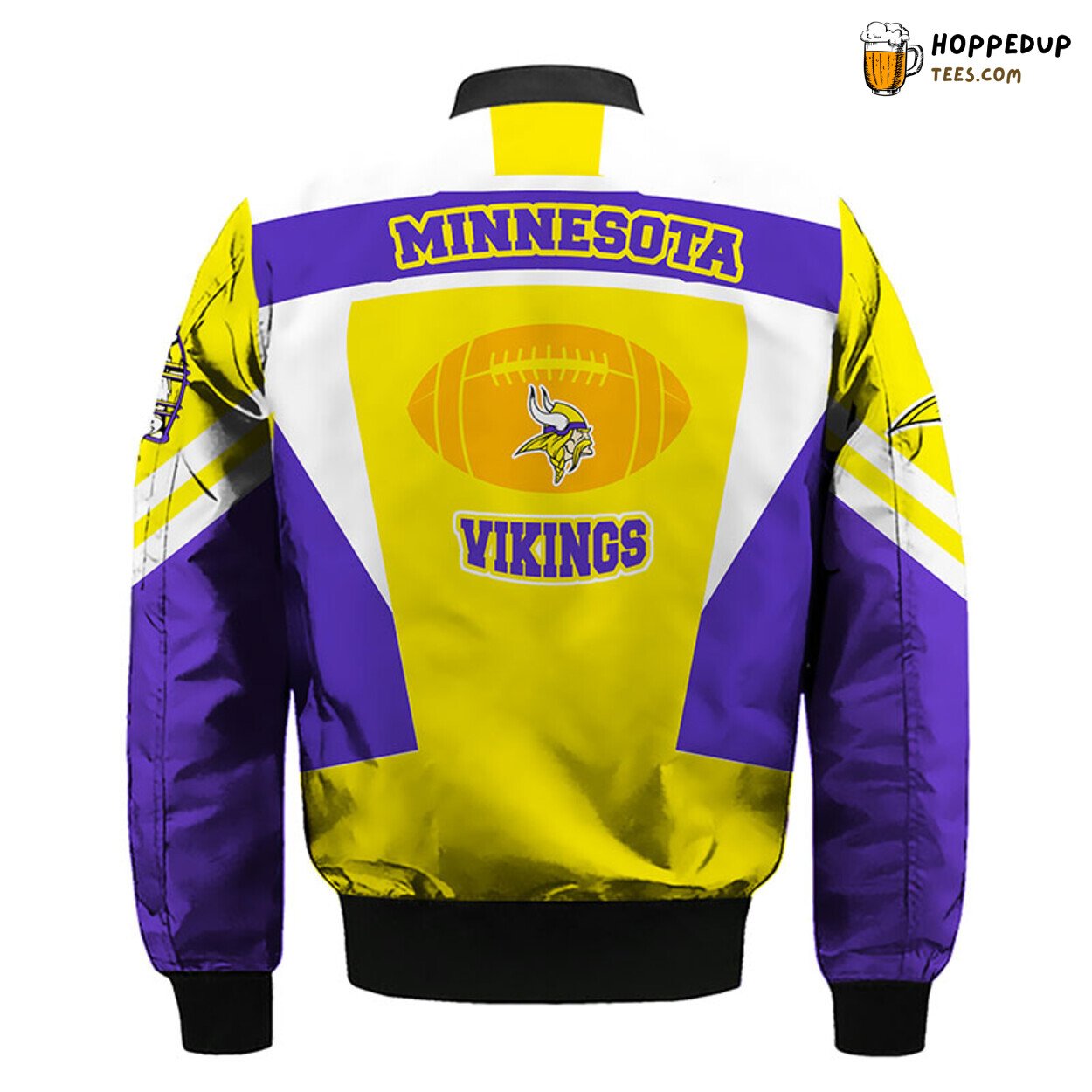 NFL Minnesota Vikings Yellow Violet Skull Premium Bomber Jacket