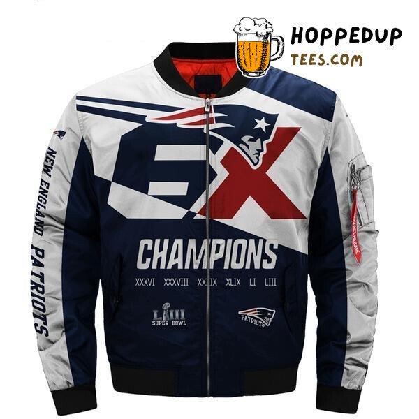NFL New England Patriots 6x Super Bowl Championship Bomber Jacket
