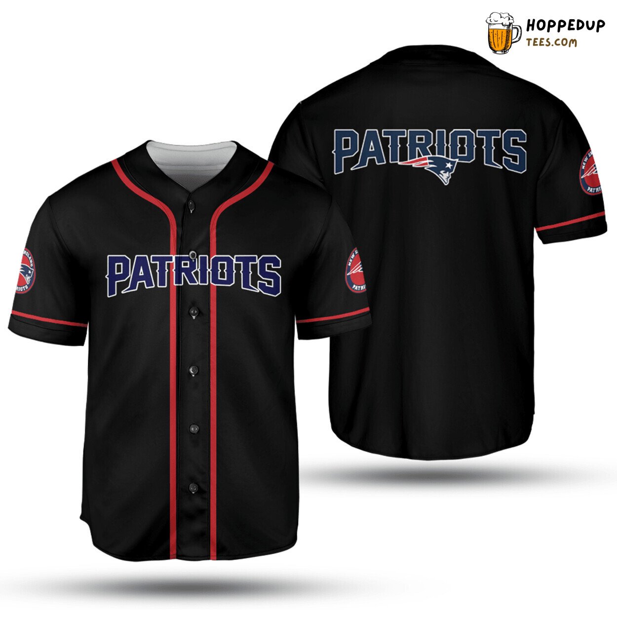 NFL New England Patriots Black Edition Baseball Jersey Unisex Shirt