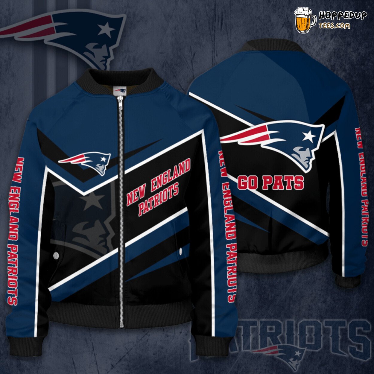 NFL New England Patriots Elite NEP Bomber Jacket Football Fan Choice Wear