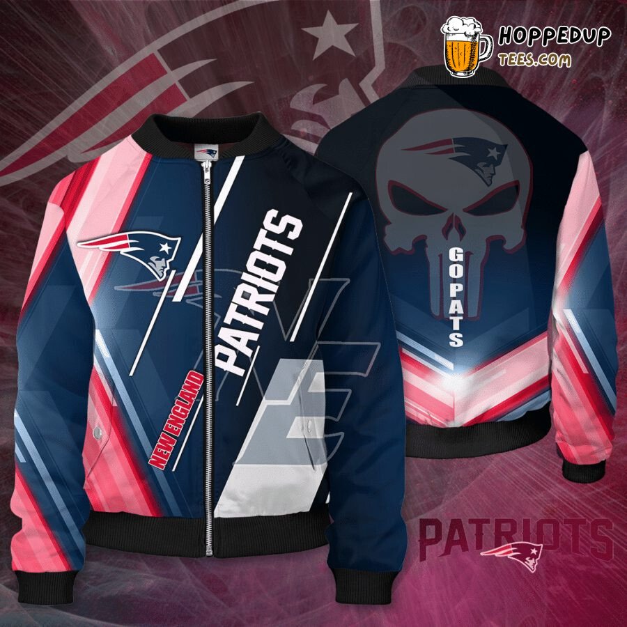NFL New England Patriots Punisher Skull Bomber Jacket