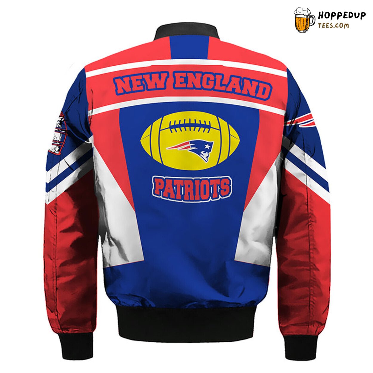 NFL New England Patriots Skull Blue Red Premium Bomber Jacket