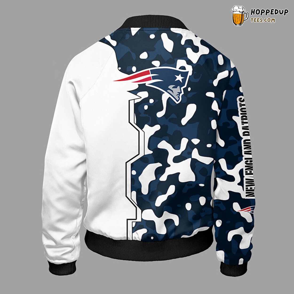NFL New England Patriots Unique Camouflage Blue Bomber Jacket