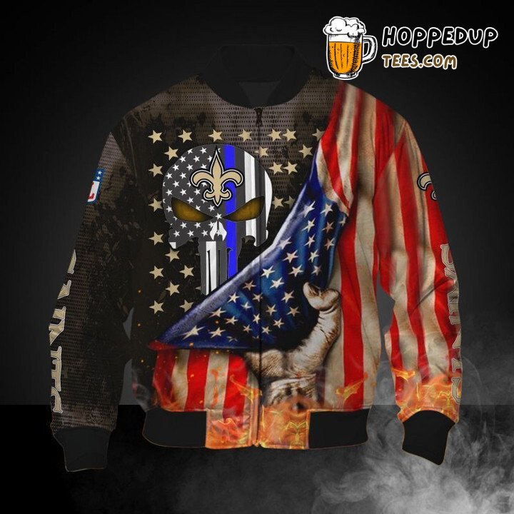 NFL New Orleans Saints American Flag Bomber Jacket