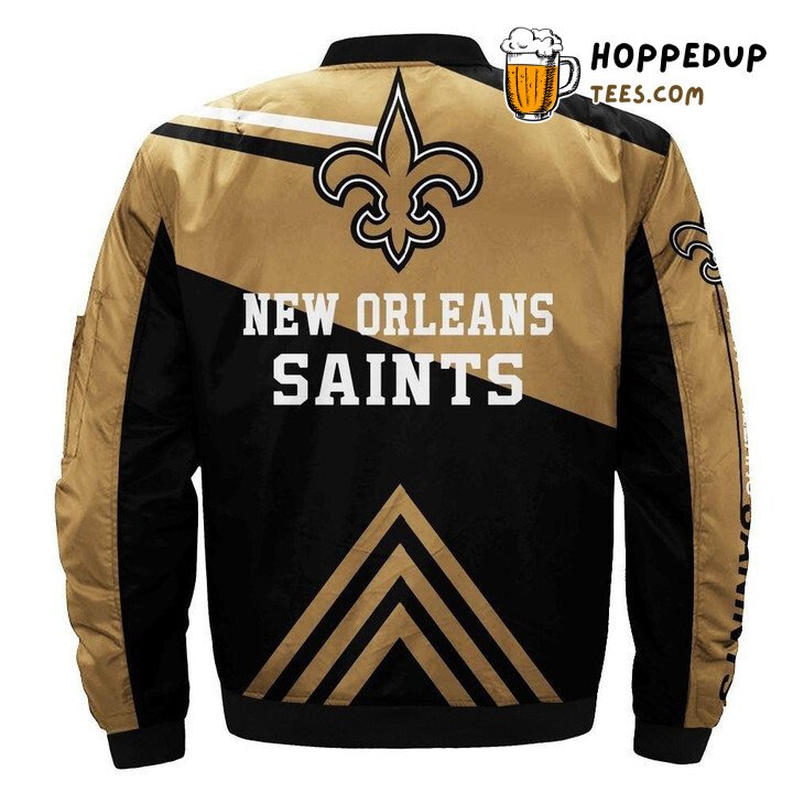 NFL New Orleans Saints Black Golden Arrow Bomber Jacket