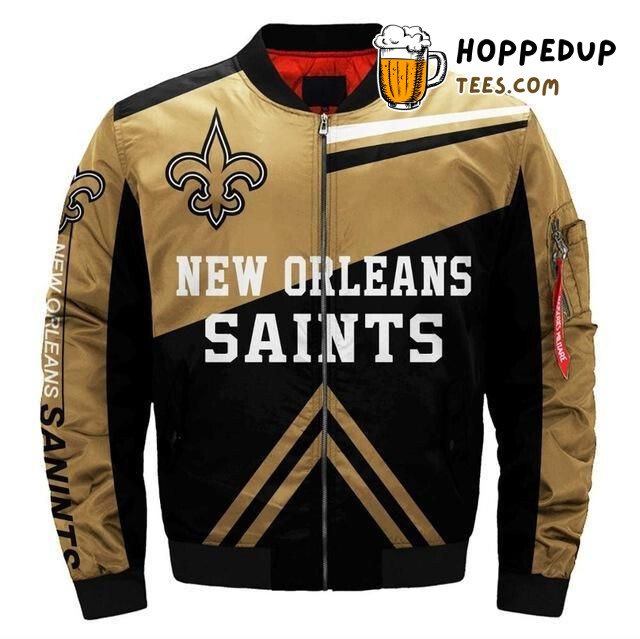 NFL New Orleans Saints Black Golden Arrow Bomber Jacket