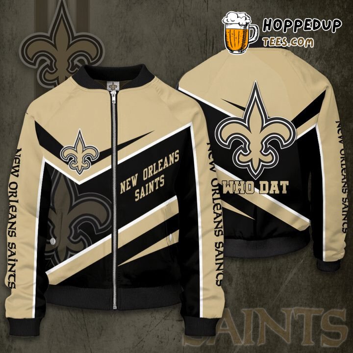 NFL New Orleans Saints Free Golden Black Style Bomber Jacket