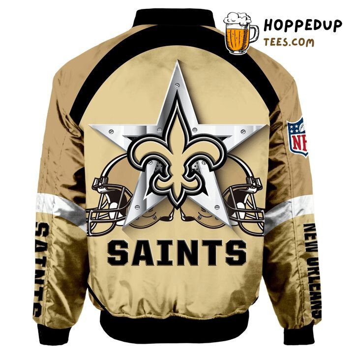NFL New Orleans Saints Graphic Player Running Bomber Jacket