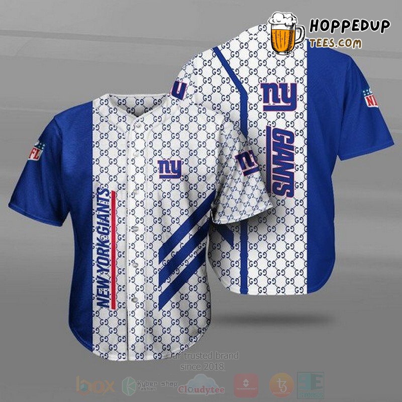 NFL New York Giants White Blue Baseball Jersey Unisex Shirt
