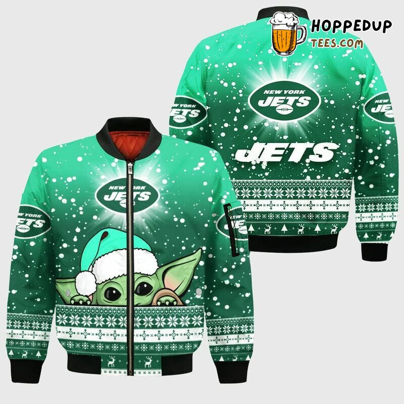 NFL New York Jets Baby Yoda Christmas Bomber Jacket