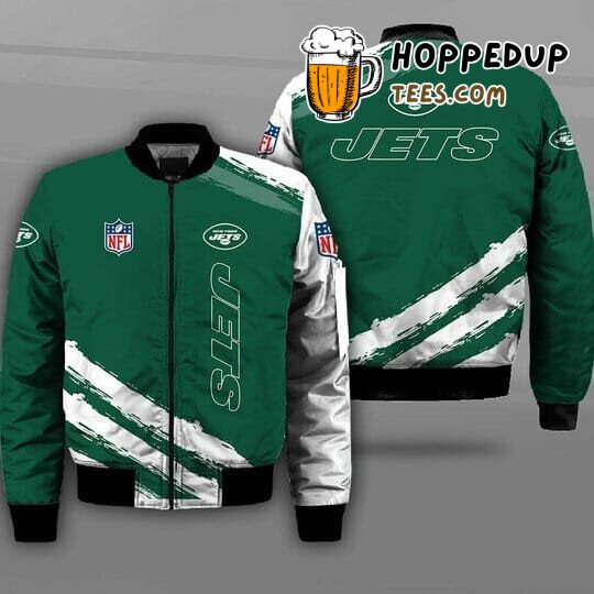 NFL New York Jets Exclusive Bomber Jacket in Green White