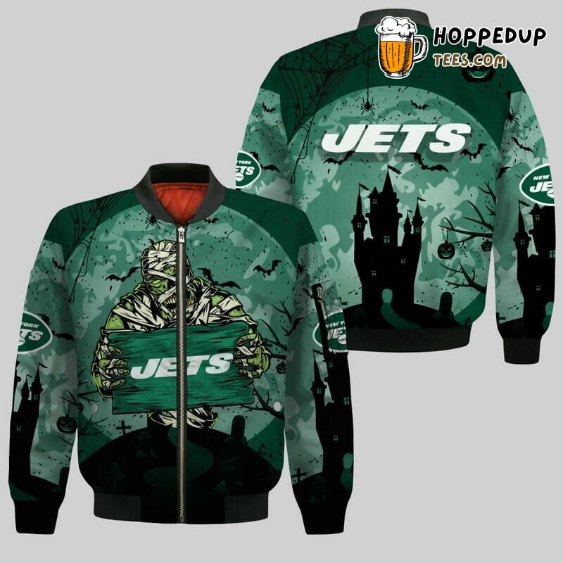 NFL New York Jets Green Mummy Halloween Bomber Jacket
