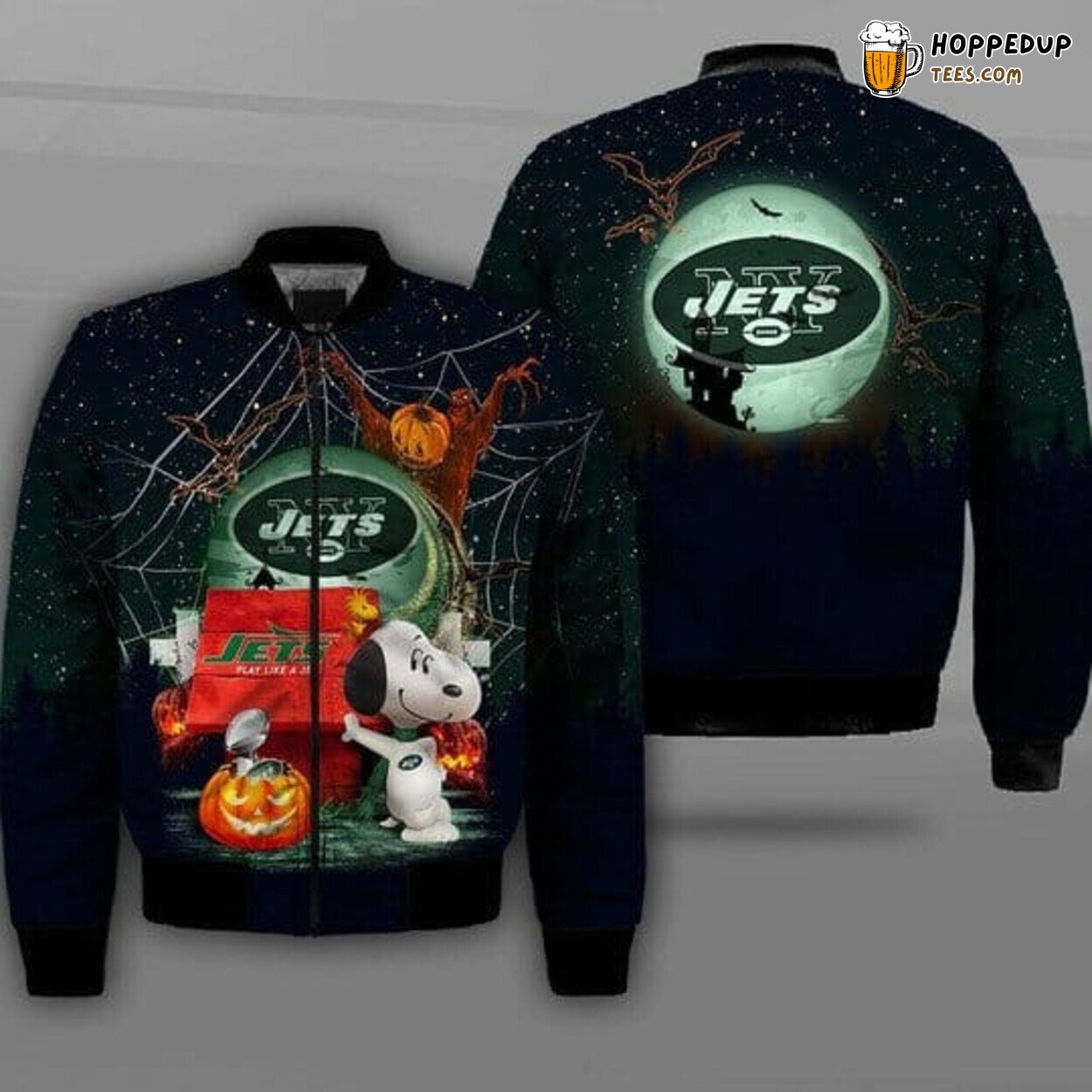 NFL New York Jets Snoopy Halloween Premium Bomber Jacket Design