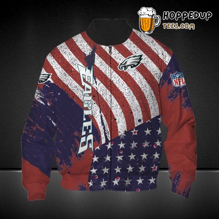NFL Philadelphia Eagles American Flag Bomber Jacket