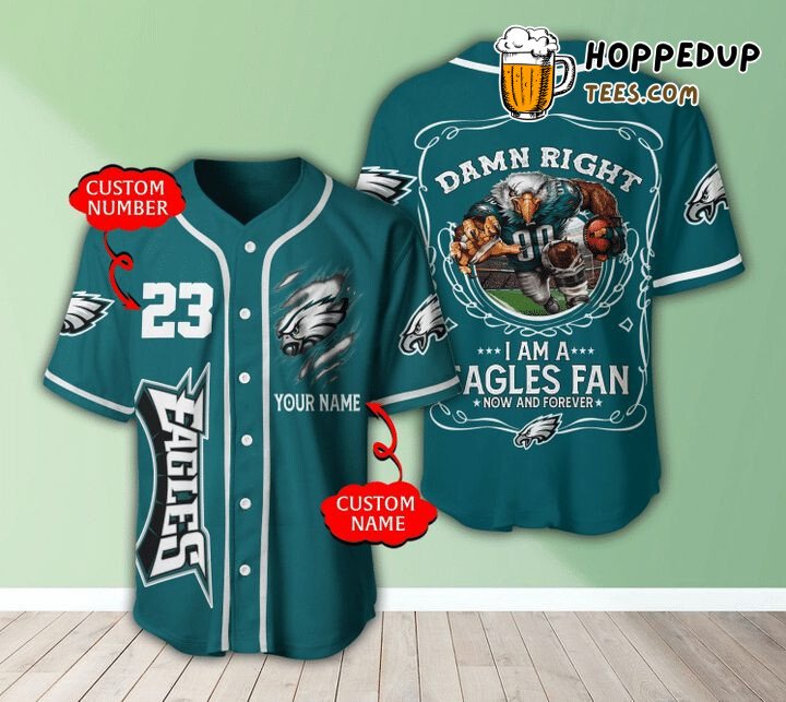 NFL Philadelphia Eagles Custom Name Mascot Baseball Jersey Unisex Shirt